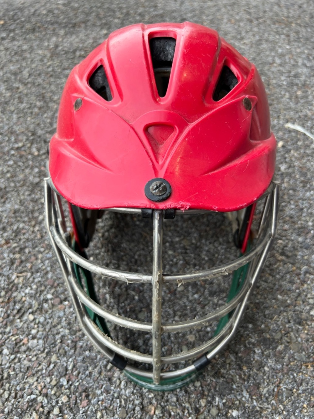 Red Hockey/Football Helmet with Facemask